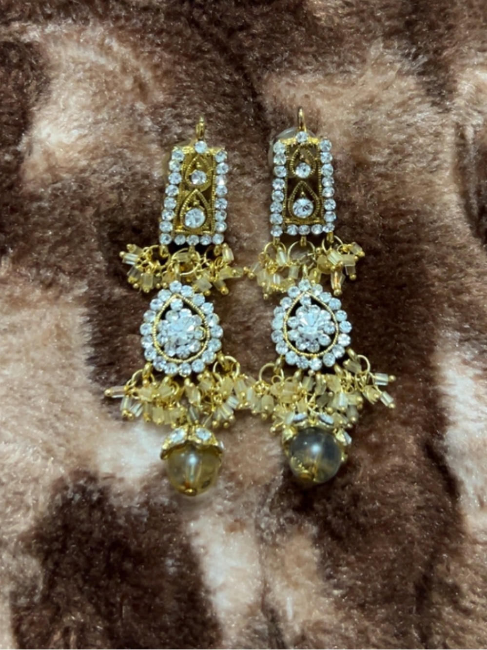 Gold-Tone Crystal Dangle Earrings - Gold